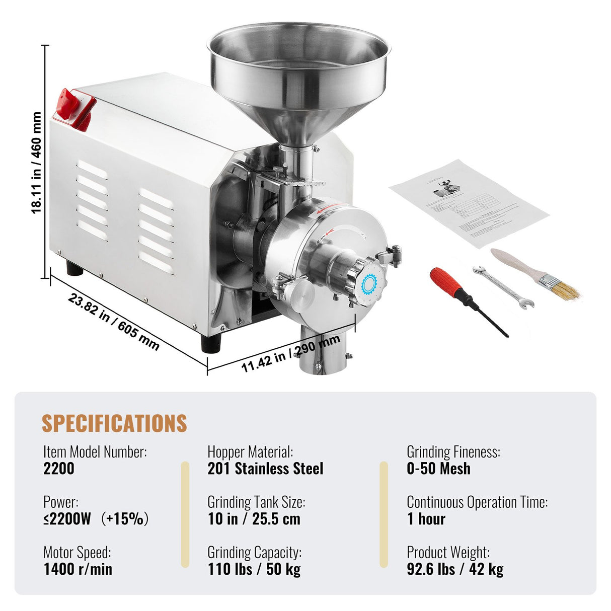 Outlet of the grain mill with magnetic device for capturing iron chips
