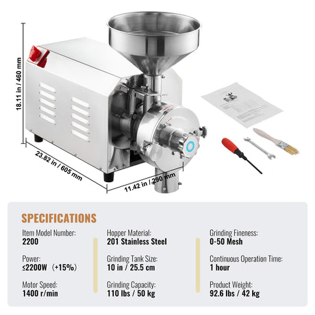 Outlet of the grain mill with magnetic device for capturing iron chips