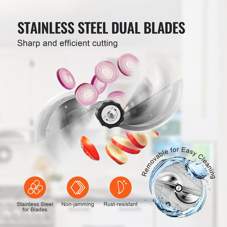 420J2 stainless steel blades supplied with the vegetable slicer