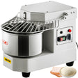 Commercial 8 L tilt head dough mixer with stainless steel bowl and safety shield