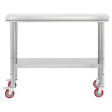 Port Douglas silver stainless steel work table in an outdoor setting