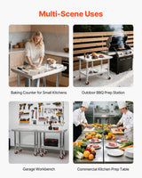 Port Douglas Stainless Steel Work Table, Silver