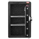Garda single door steel safe box with digital keypad and key lock in black