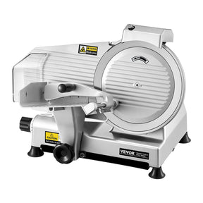 Electric meat slicer with 250 mm carbon steel blade and 180 W motor