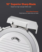 Built in blade sharpener on the electric food slicer