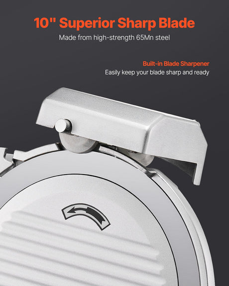 Built in blade sharpener on the electric food slicer