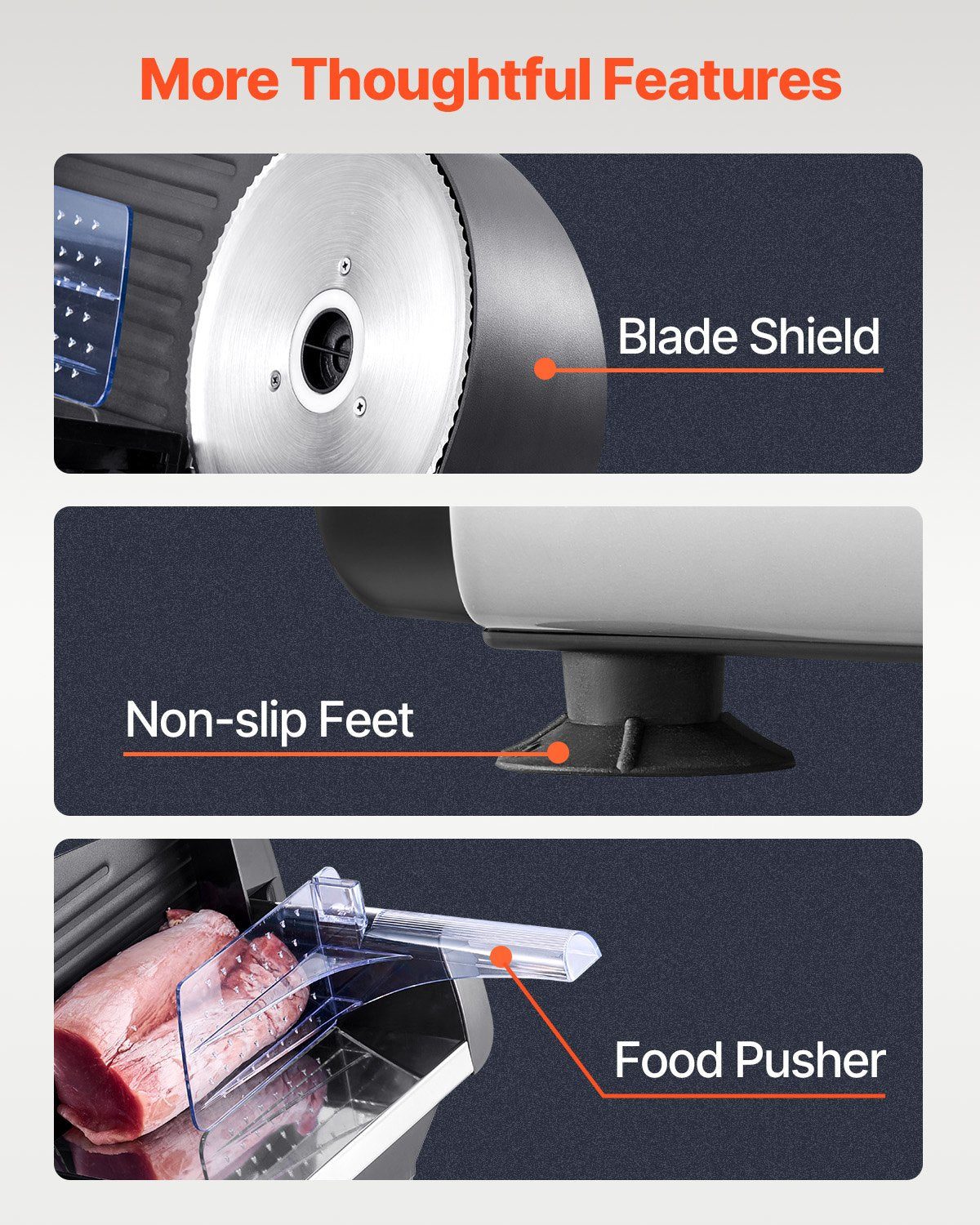 Stainless steel tray of the electric deli slicer