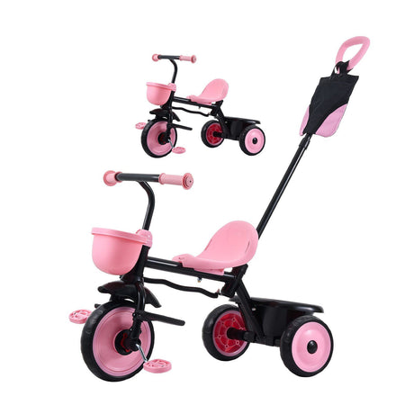 Toddler Tricycle and Stroller with Parent Push Handle - view 1
