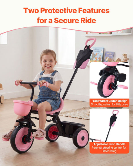 Toddler Tricycle and Stroller with Parent Push Handle - view 3