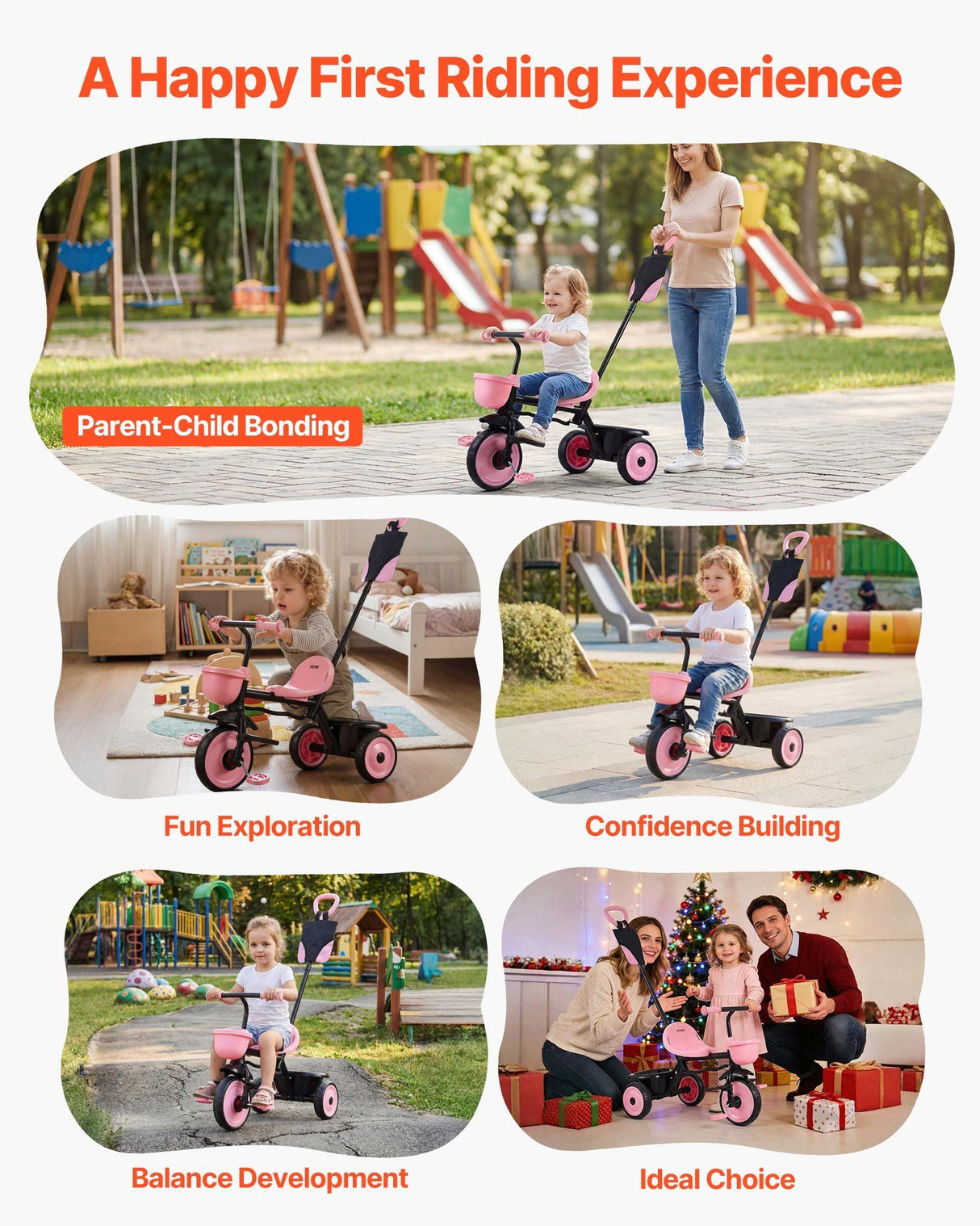 Toddler Tricycle and Stroller with Parent Push Handle - view 6