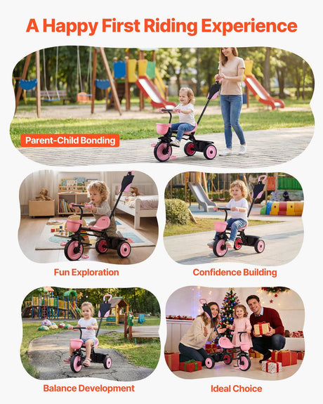 Toddler Tricycle and Stroller with Parent Push Handle - view 6