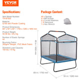 Tanby Mini Trampoline with Enclosure and Gymnastics Bar, 6ft