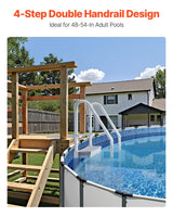 Caldas Pool Ladder, 4 Step Dual Handrail, Grey