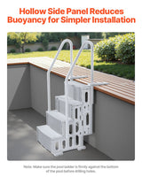 Caldas Pool Ladder, 4 Step Dual Handrail, Grey