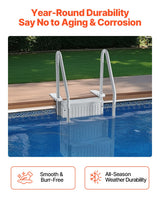 Caldas Pool Ladder, 4 Step Dual Handrail, Grey