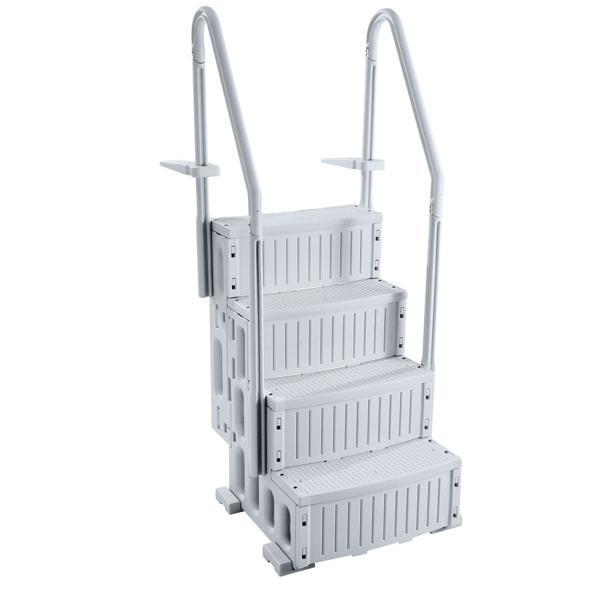 Caldas Pool Ladder, 4 Step Dual Handrail, Grey