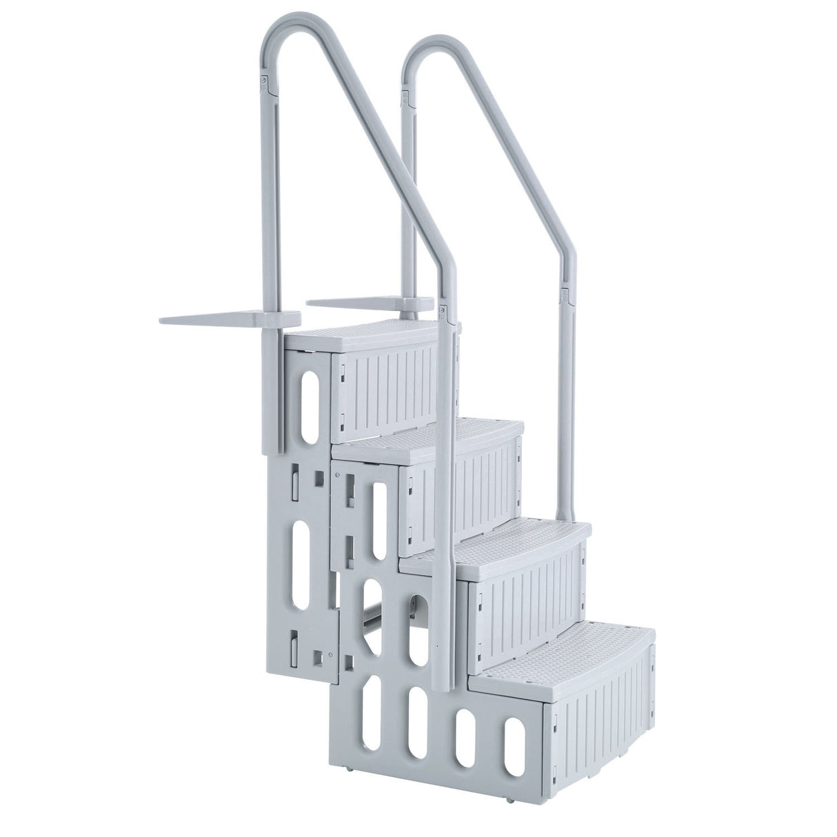 Caldas Pool Ladder, 4 Step Dual Handrail, Grey