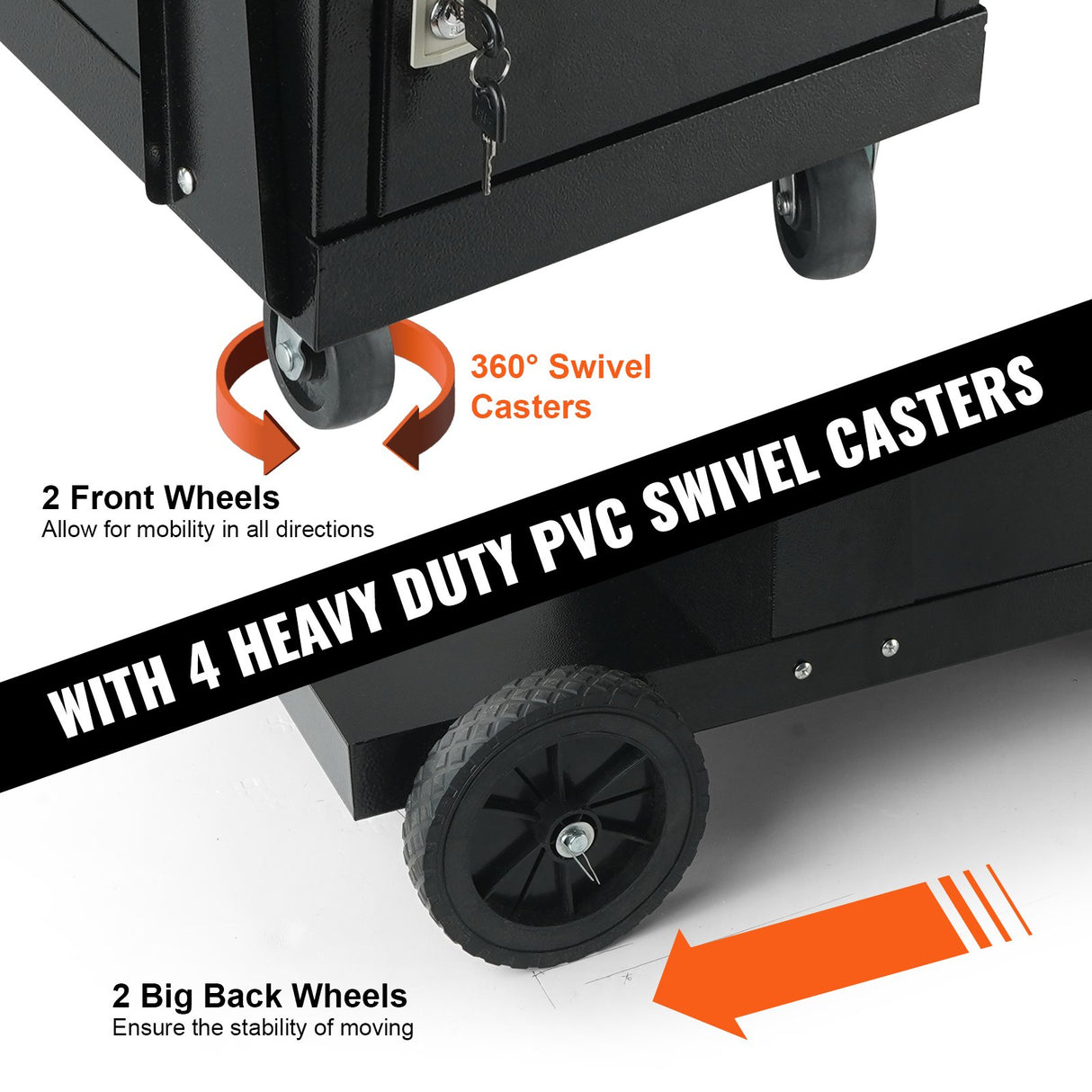 2 Tier Welding Cart with Lockable Cabinet 265lb
