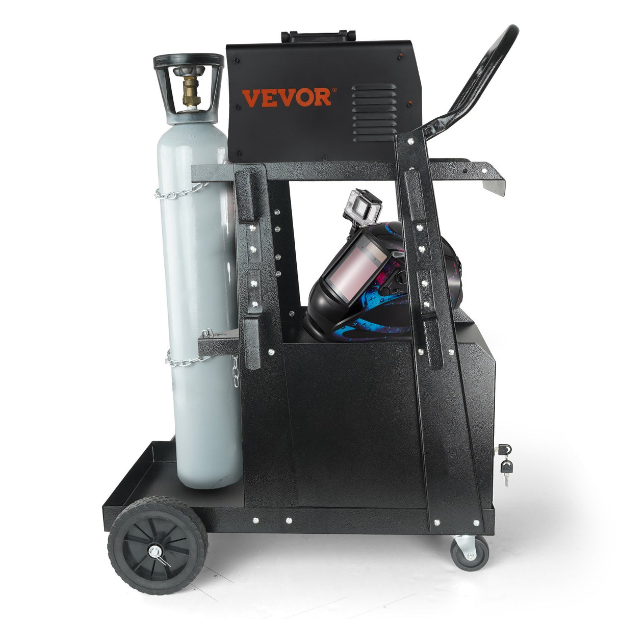 2 Tier Welding Cart with Lockable Cabinet 265lb