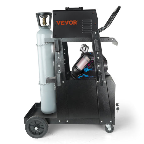 2 Tier Welding Cart with Lockable Cabinet 265lb