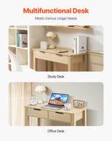 VEVOR Small Desk with Drawer Kids Desk for Bedroom Simple Study Table Light Wood