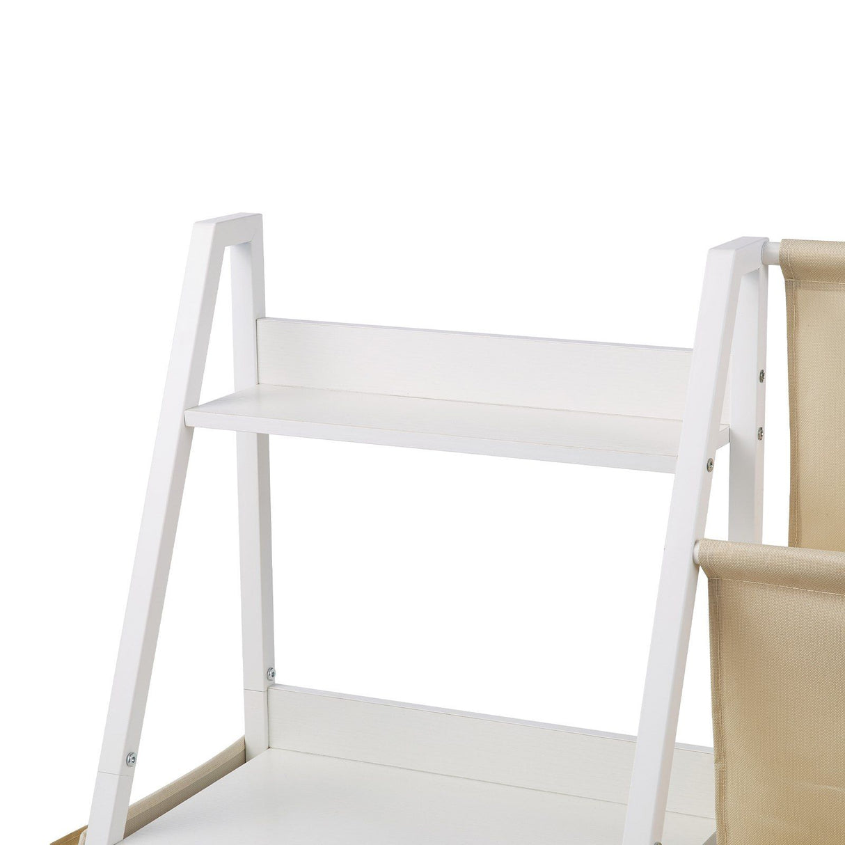 Kids Bookshelf with Sling Book Rack and Storage Bag, 3 Tier