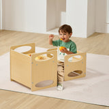 Montessori Weaning Table and Chair Set, Adjustable Height, Natural