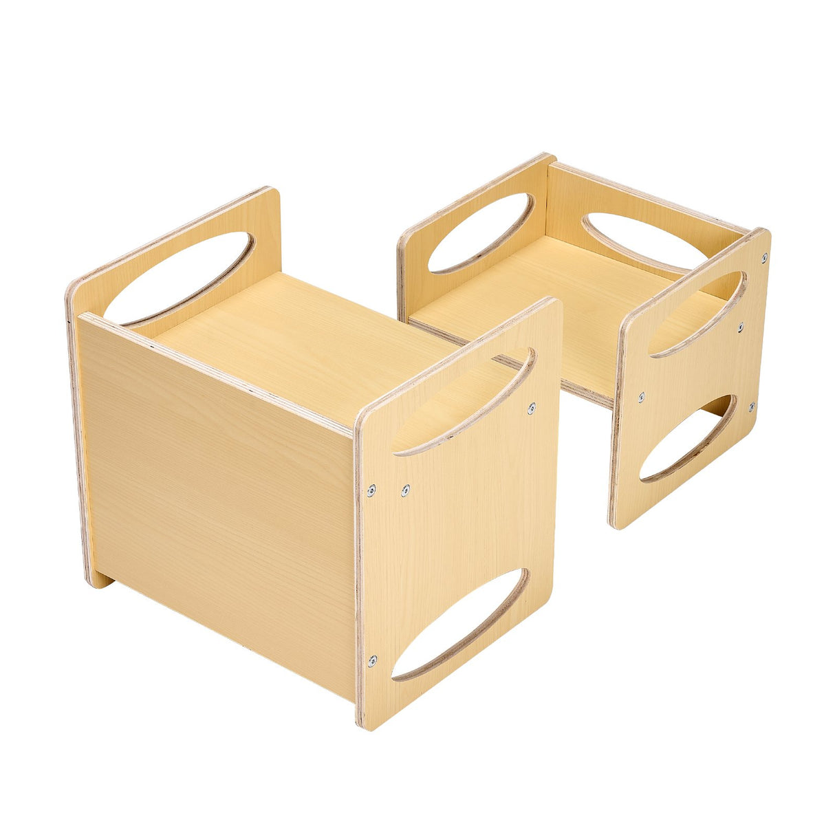 Montessori Weaning Table and Chair Set, Adjustable Height, Natural