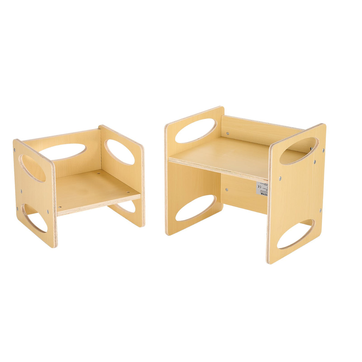 Montessori Weaning Table and Chair Set, Adjustable Height, Natural