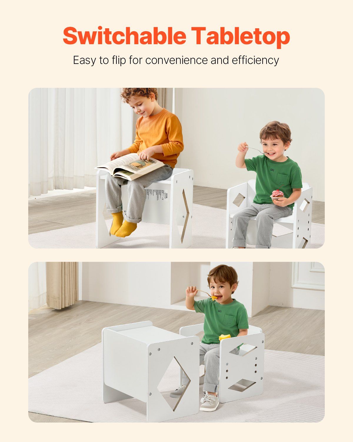 Montessori Weaning Table and Chair Set, White - view 3