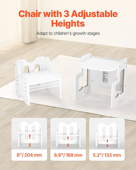 Montessori Weaning Table and Chair Set with Chalkboard, White - view 3