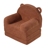 Foldable two in one kids sofa and lounger in brown