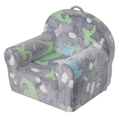 Grey kids glow in the dark plush chair