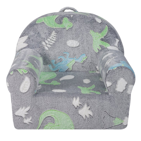 Grey kids glow in the dark plush chair