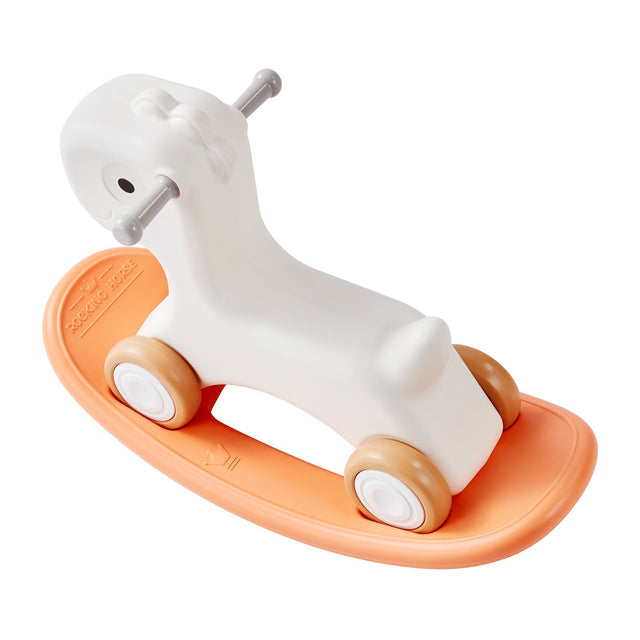 Orange 3 in 1 kids rocking horse ride on toy with detachable balance board