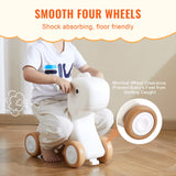 Orange 3 in 1 kids rocking horse ride on toy with detachable balance board