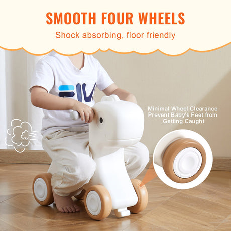 Orange 3 in 1 kids rocking horse ride on toy with detachable balance board