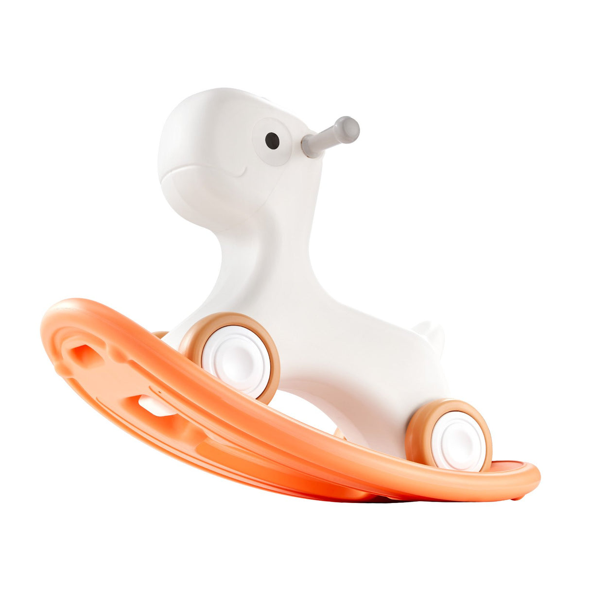 Orange 3 in 1 kids rocking horse ride on toy with detachable balance board