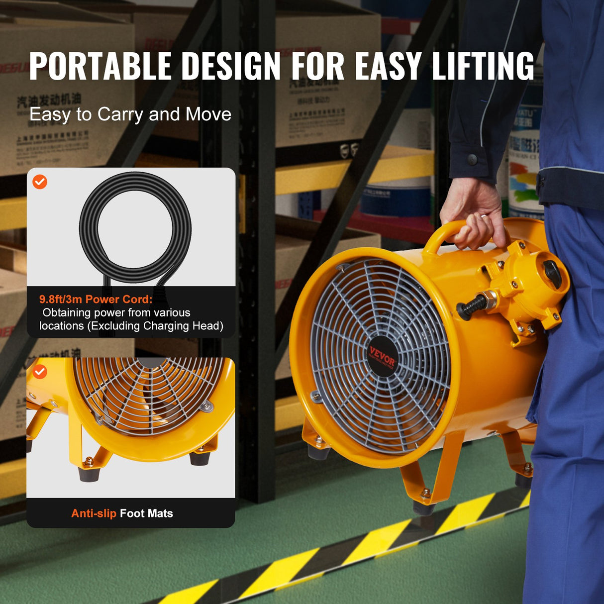 Ventilator carry handle detail