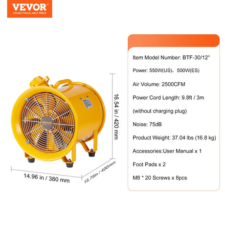 Ventilator power cord and plug
