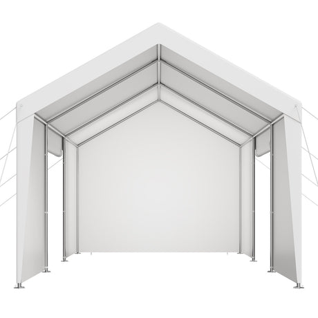 Assembly steps for the carport frame, cover and sidewalls