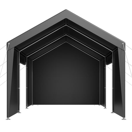 Assembly steps for the carport frame, cover and sidewalls