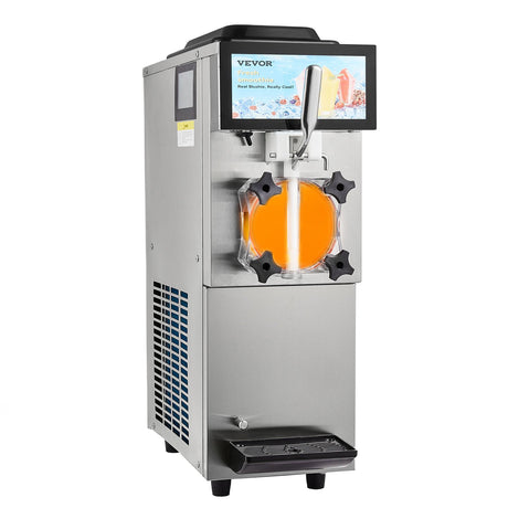 12 L single tank commercial slushy machine with clear bowl, front view