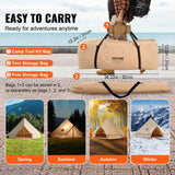 Canvas Bell Tent, 4m, 6-Person, 4-Season, Cream