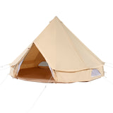 Canvas Bell Tent, 4m, 6-Person, 4-Season, Cream