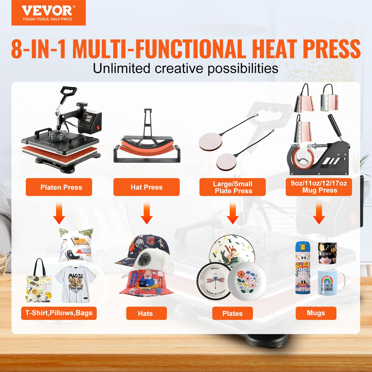 LCD digital control panel for setting heat press temperature and time
