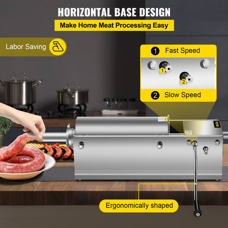 Five stainless steel filling tubes supplied with the 5 L sausage stuffer