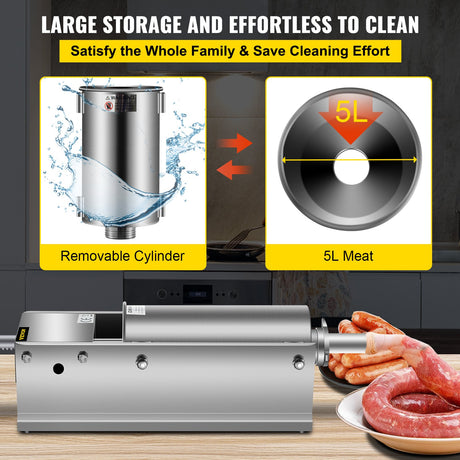 Base and feet of the horizontal stainless steel sausage stuffer