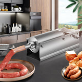 5 L horizontal sausage stuffer disassembled for cleaning