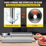 Base and feet of the 7 L horizontal stainless steel sausage stuffer
